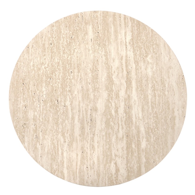 FRIDA S  c.table travertine / walnut