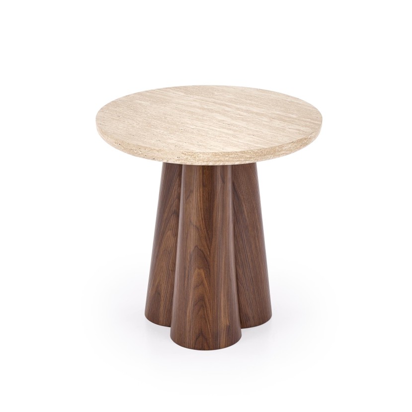FRIDA S  c.table travertine / walnut