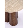 FRIDA S  c.table travertine / walnut