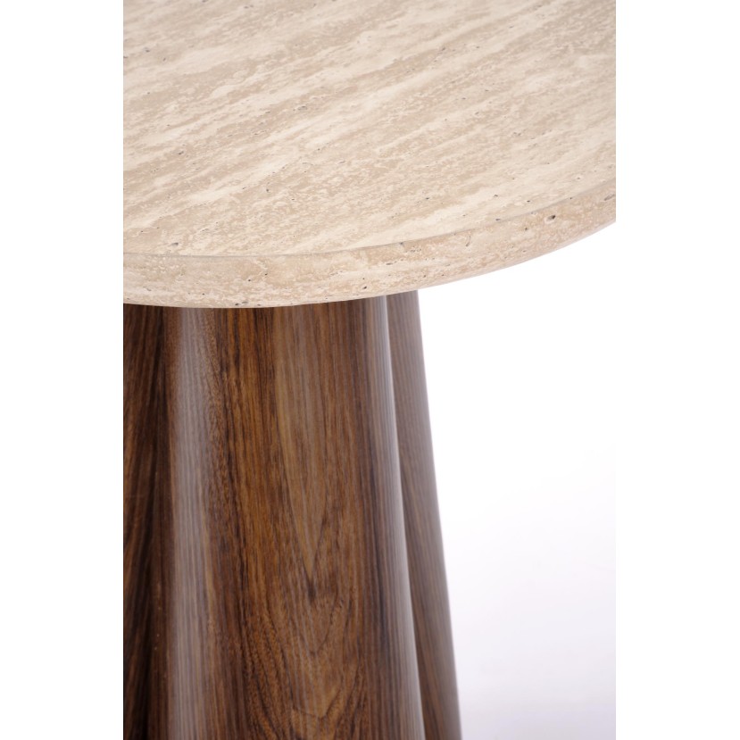 FRIDA S  c.table travertine / walnut