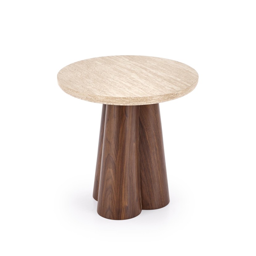 FRIDA S  c.table travertine / walnut