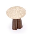 FRIDA S  c.table travertine / walnut