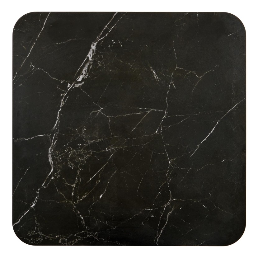 VICKER coffee table with pouffes, table top: black marble, frame: black / walnut, pouffe: d.grey VICKER coffee table with pouffes, table top: black marble, frame: black / walnut, pouffe: d.grey