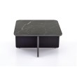 VICKER coffee table with pouffes, table top: black marble, frame: black / walnut, pouffe: d.grey VICKER coffee table with pouffes, table top: black marble, frame: black / walnut, pouffe: d.grey