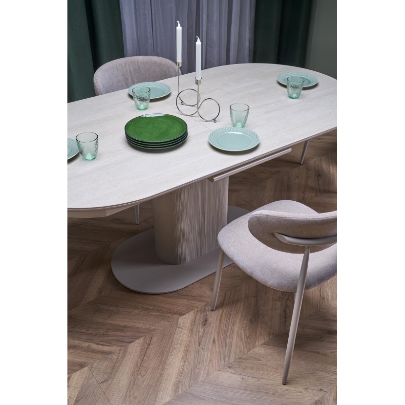 FALONE extension table, color: travertine / cashmere