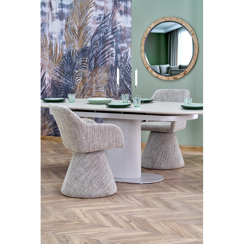 FALONE extension table, color: travertine / cashmere