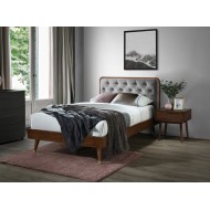 CASSIDY 120 bed, grey / walnut CASSIDY 120 bed, grey / walnut
