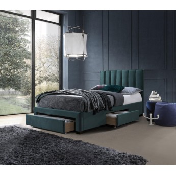 GRACE 120 bed with drawers, color: dark green GRACE 120 bed with drawers, color: dark green