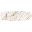 FLAVOR  extension table, white marble / walnut