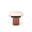 FLAVOR  extension table, white marble / walnut