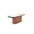 FLAVOR  extension table, white marble / walnut