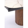 FLAVOR  extension table, white marble / walnut