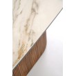 FLAVOR  extension table, white marble / walnut