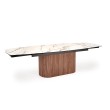 FLAVOR  extension table, white marble / walnut