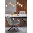 FLAVOR  extension table, white marble / walnut