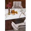 FLAVOR  extension table, white marble / walnut