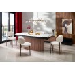 FLAVOR  extension table, white marble / walnut