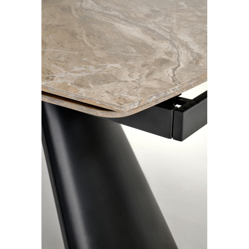 VINCE extension table brown marble / black VINCE extension table brown marble / black