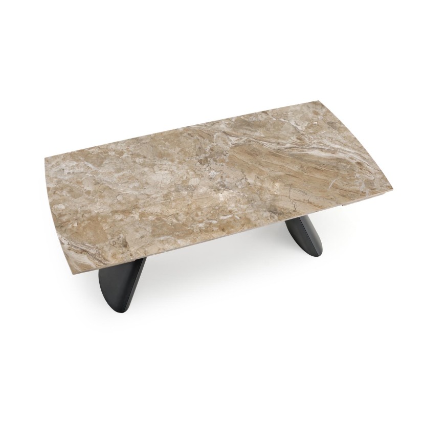VINCE extension table brown marble / black VINCE extension table brown marble / black