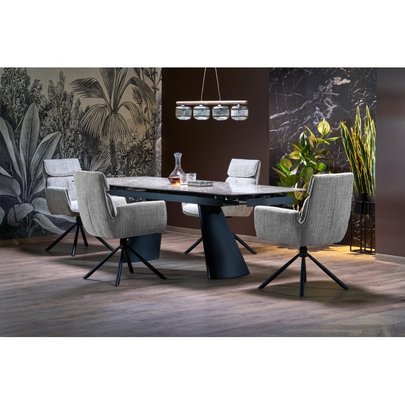 VINCE extension table brown marble / black VINCE extension table brown marble / black