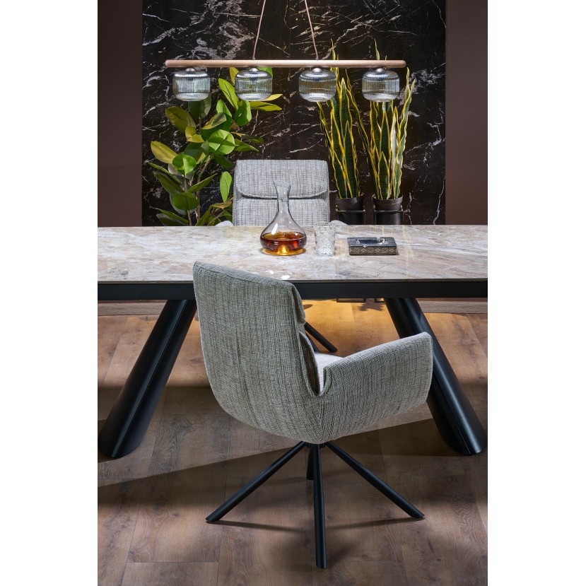 VINCE extension table brown marble / black VINCE extension table brown marble / black
