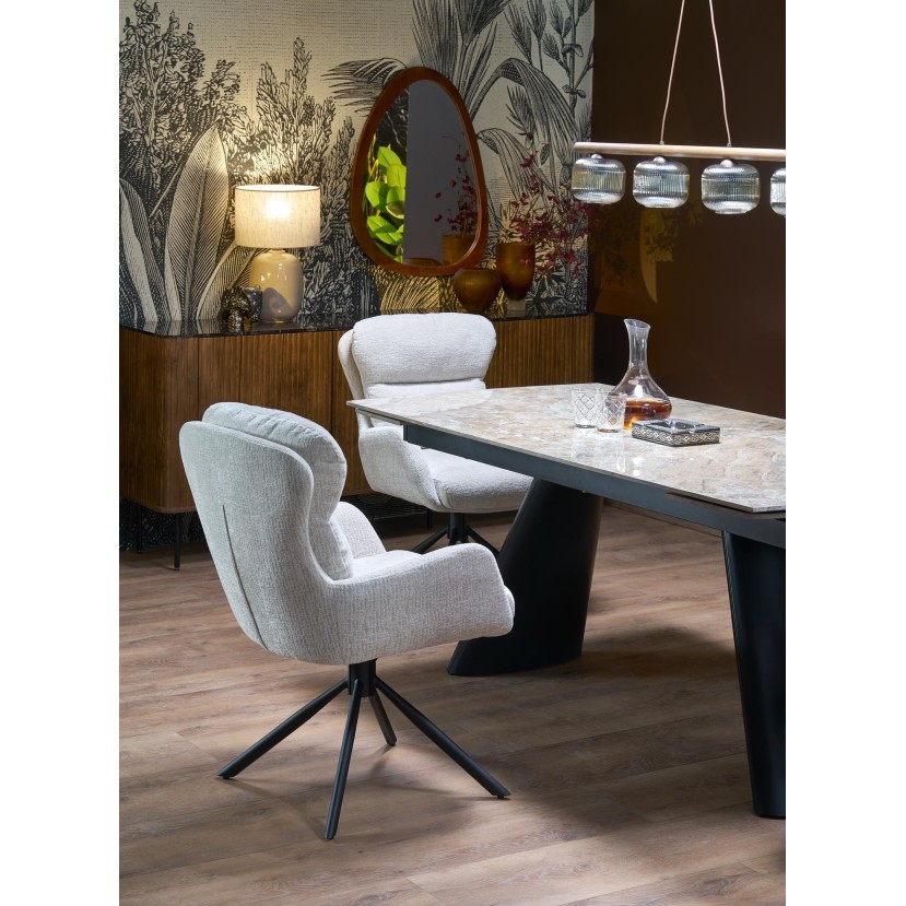 VINCE extension table brown marble / black VINCE extension table brown marble / black