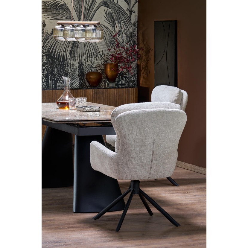VINCE extension table brown marble / black VINCE extension table brown marble / black