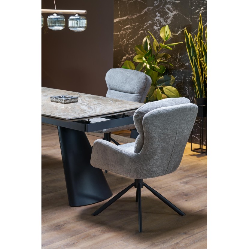 VINCE extension table brown marble / black VINCE extension table brown marble / black