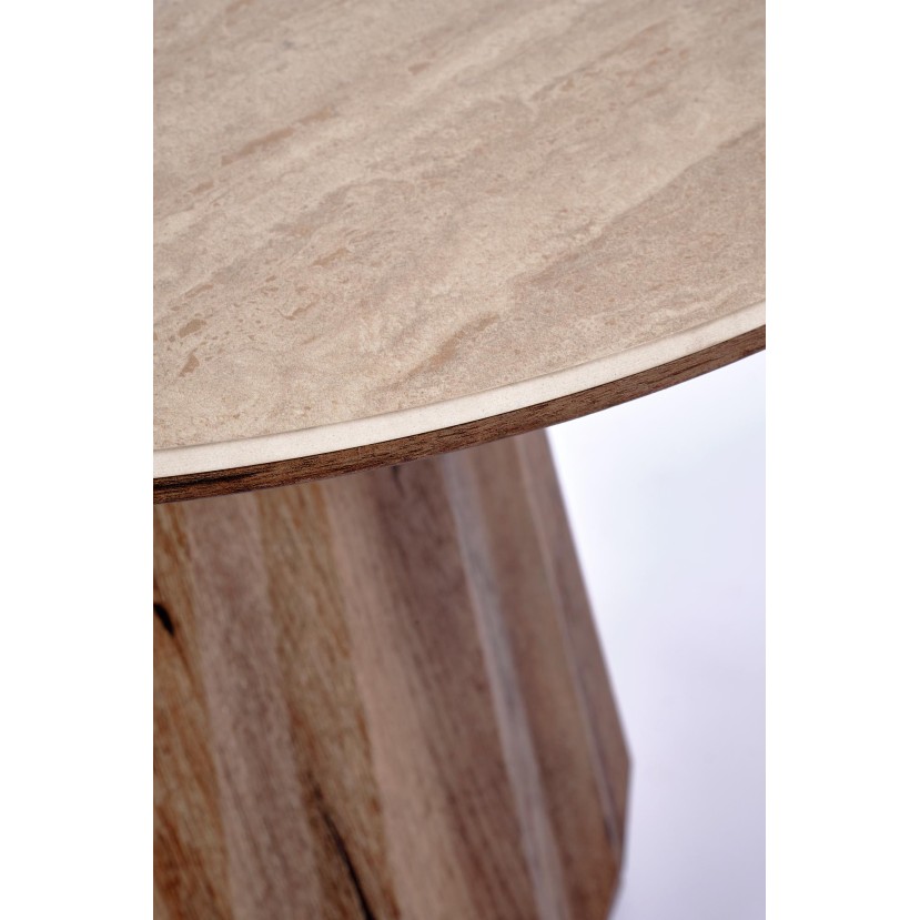 DIAVOLA c.table travertine / walnut