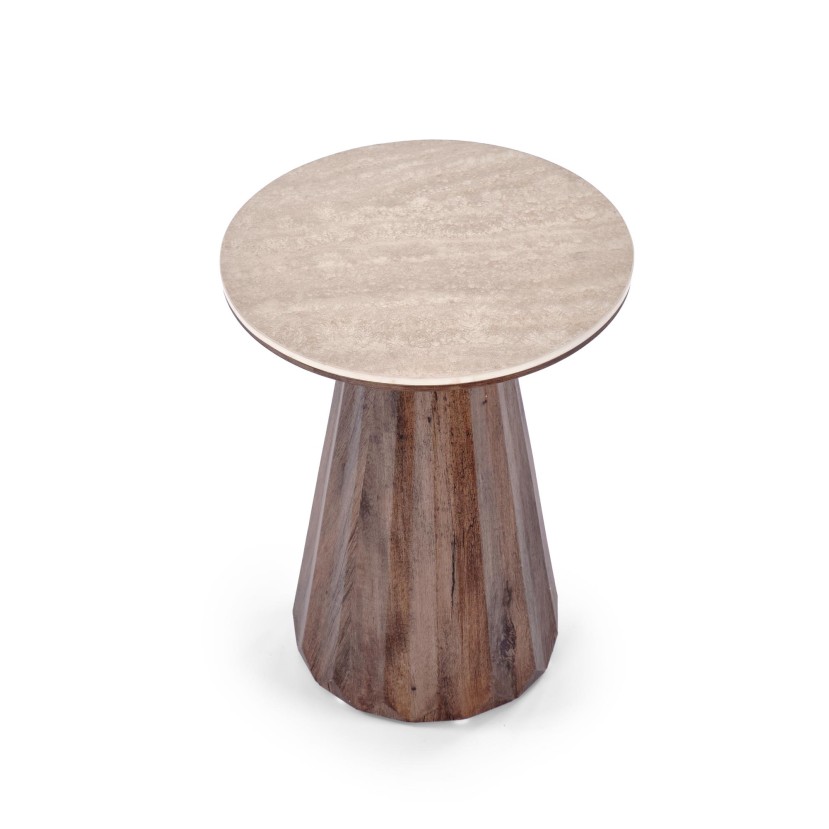 DIAVOLA S c.table travertine / walnut