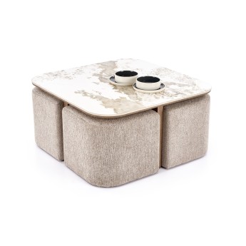 ARAKIS  c.table beige marble / walnut