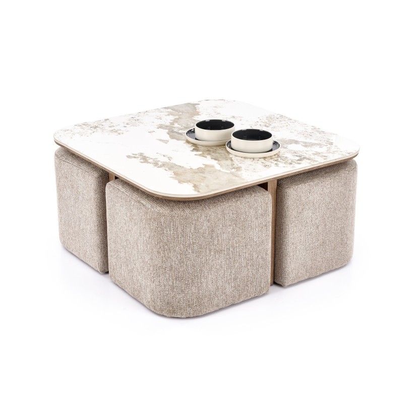ARAKIS c.table beige marble / walnut ARAKIS c.table beige marble / walnut