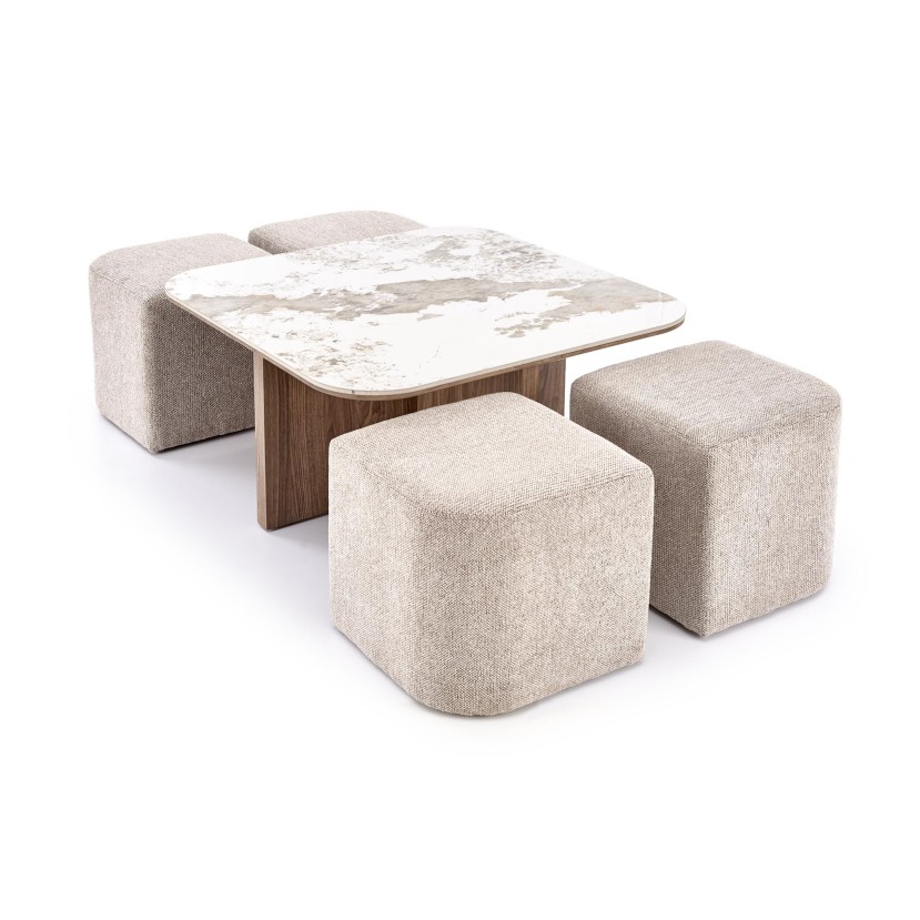 ARAKIS c.table beige marble / walnut ARAKIS c.table beige marble / walnut
