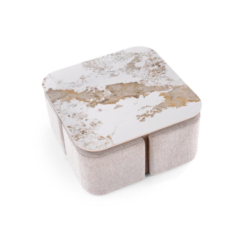 ARAKIS c.table beige marble / walnut ARAKIS c.table beige marble / walnut