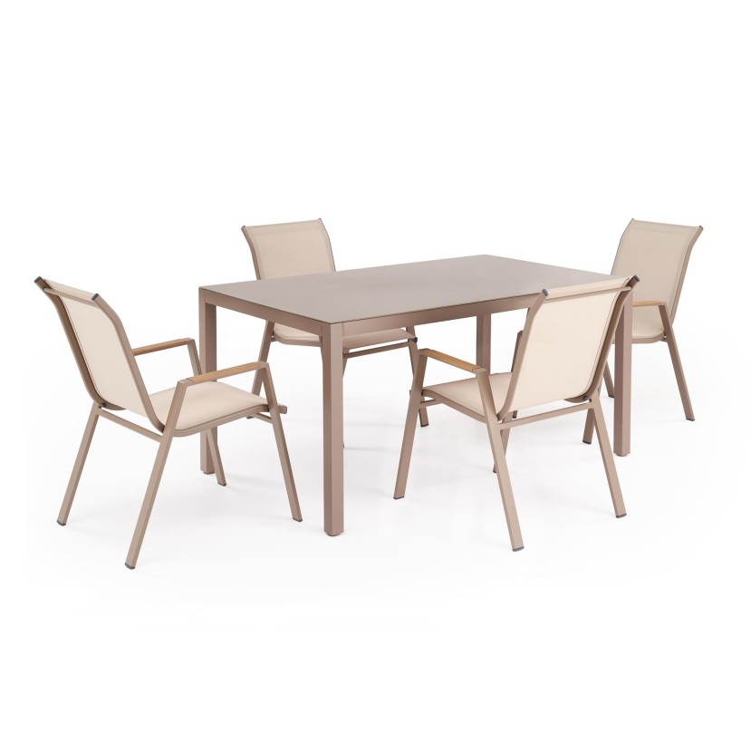 HOVER garden table, beige / cappuccino