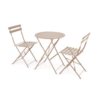 LIVORNO garden set (table+2 chairs), cappuccino