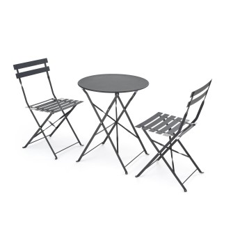 LIVORNO garden set (table+2 chairs), black