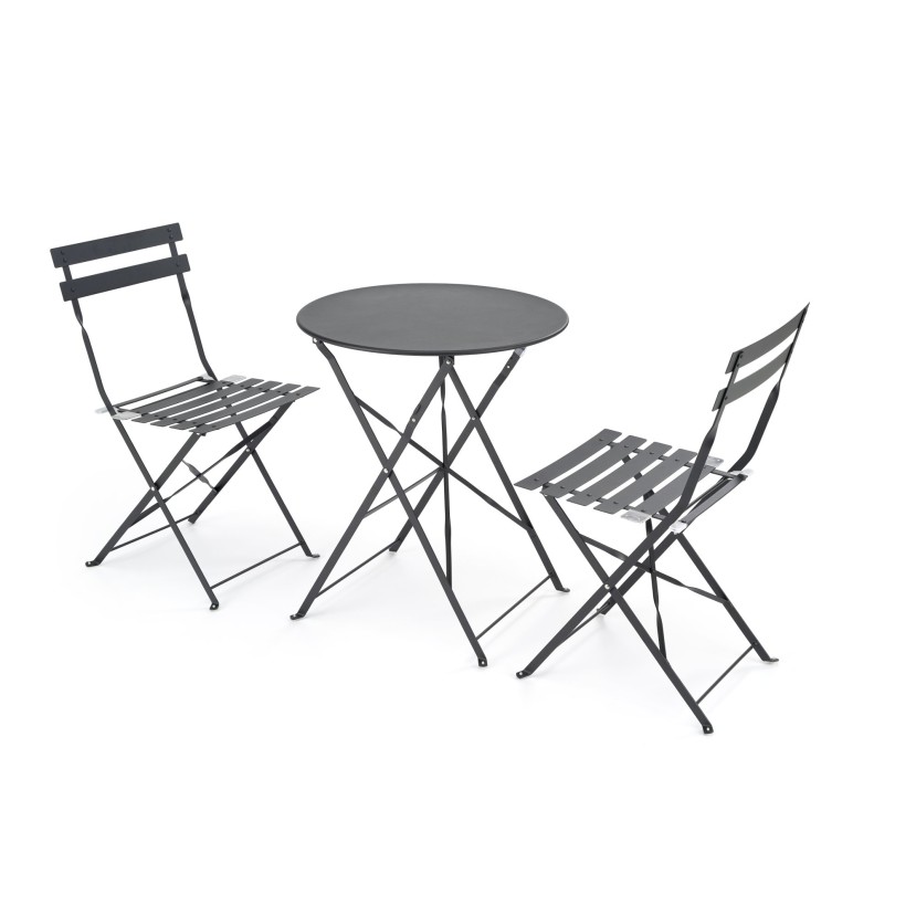 LIVORNO garden set (table+2 chairs), black LIVORNO garden set (table+2 chairs), black