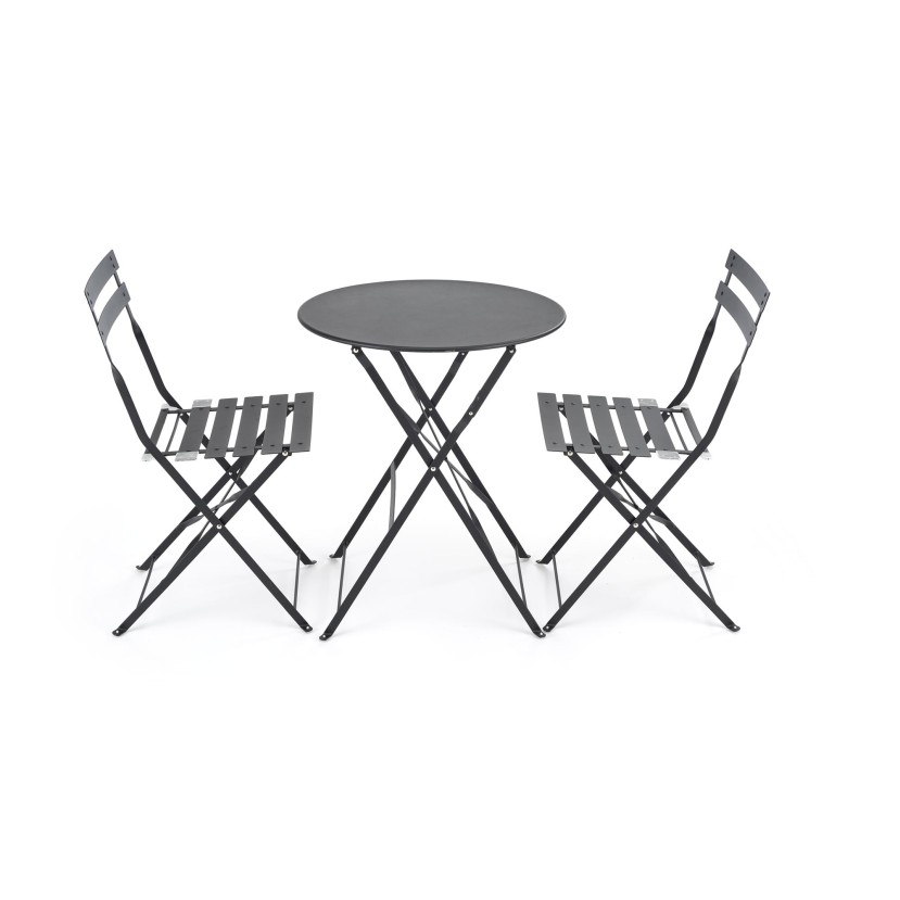 LIVORNO garden set (table+2 chairs), black LIVORNO garden set (table+2 chairs), black