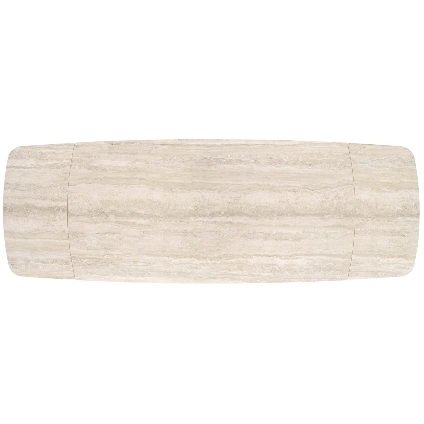 VITRUS extension table, light travertine / black VITRUS extension table, light travertine / black