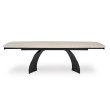 VITRUS extension table, light travertine / black VITRUS extension table, light travertine / black