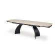 VITRUS extension table, light travertine / black VITRUS extension table, light travertine / black