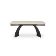 VITRUS extension table, light travertine / black VITRUS extension table, light travertine / black