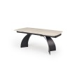 VITRUS extension table, light travertine / black VITRUS extension table, light travertine / black