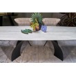 VITRUS extension table, light travertine / black VITRUS extension table, light travertine / black