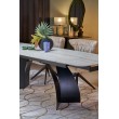 VITRUS extension table, light travertine / black VITRUS extension table, light travertine / black
