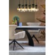 VITRUS extension table, light travertine / black VITRUS extension table, light travertine / black