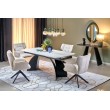 VITRUS extension table, light travertine / black VITRUS extension table, light travertine / black