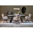 VITRUS extension table, light travertine / black VITRUS extension table, light travertine / black