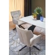 VITRUS extension table, light travertine / black VITRUS extension table, light travertine / black